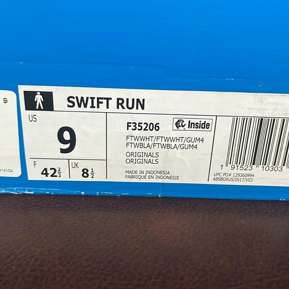 Adidas Swift Run White Mens 9 - Picture 5 of 5